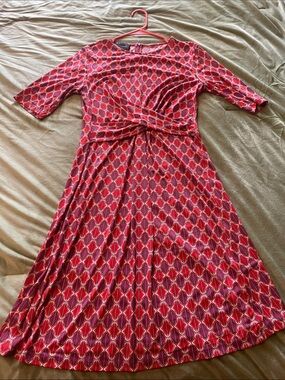 Donna Morgan Red Geometric Knot-Waist Women's Dress